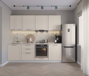 Кухонный гарнитур Регина Белый/МДФ Modern Кашемир 2,4 м