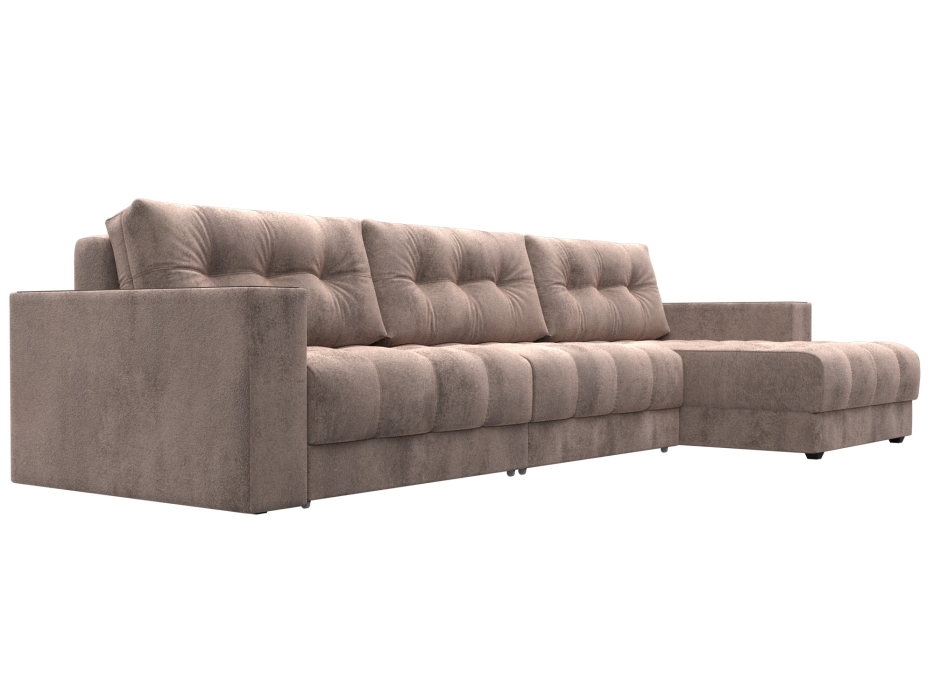 Дизайнерские диваны для гостиной, Диван угловой с декором Лига-049 НПБ Лонг, велюр TOWER