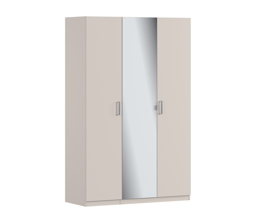 Для одежды, Шкаф трехдверный МАКС с зеркалом Кашемир серый