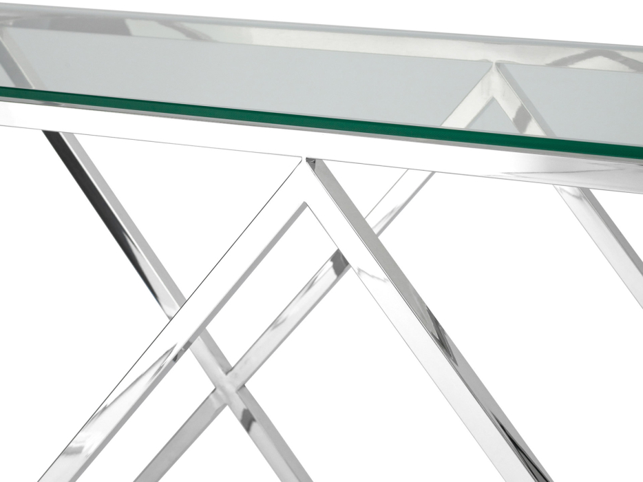 Открытые, Консоль STOOL GROUP ИНСИГНИЯ 120х40 (Прозрачное стекло/Сталь серебро)