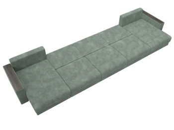 Диван П-образный с декором Лига-049 НПБ Мегалонг, велюр BRUT