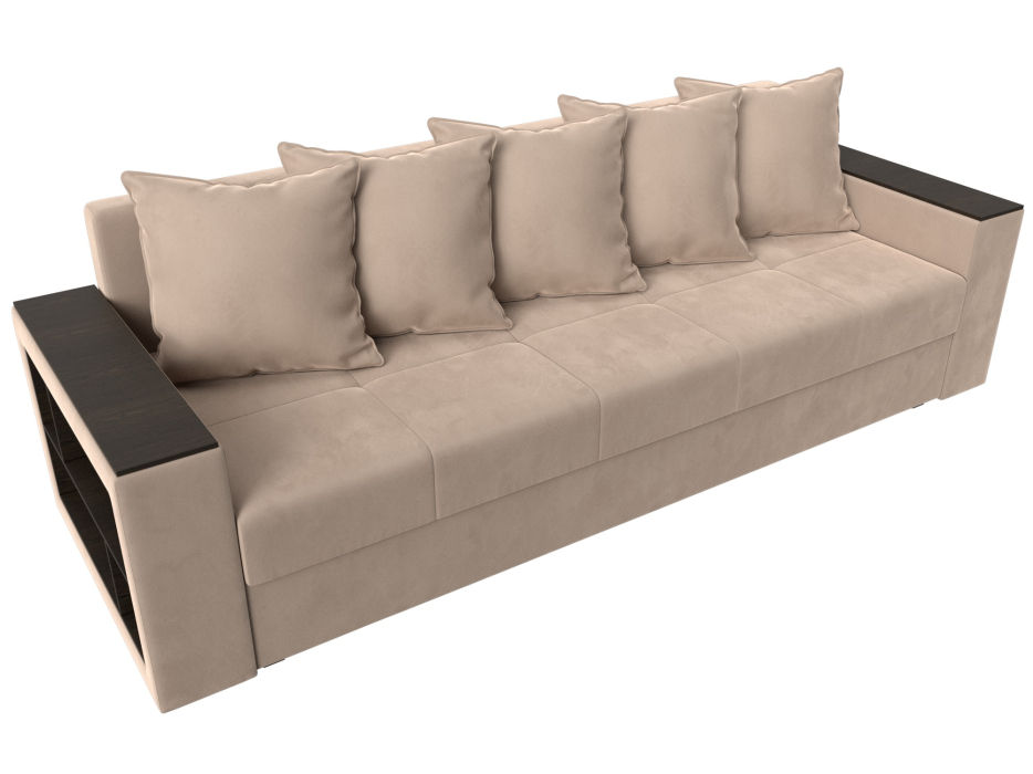 Диваны прямые, Диван прямой Дубай Лайт полки слева, велюр