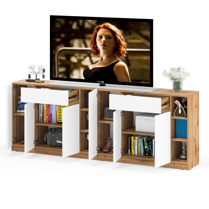 Комоды, Широкая тумба-комод РВК 116 с нишами, дверками и ящиками