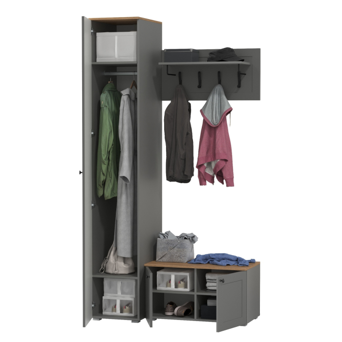 Прихожие, Пенал с тумбой и вешалкой для верхней одежды Остин