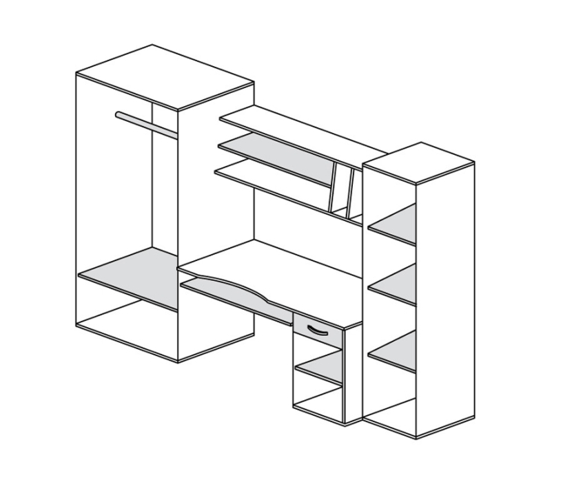 Детские комнаты, Детский гарнитур Алиса СБ-330