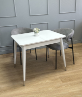 Обеденные столы, Стол Kenner 900 K раздвижной, стекло белое сатин