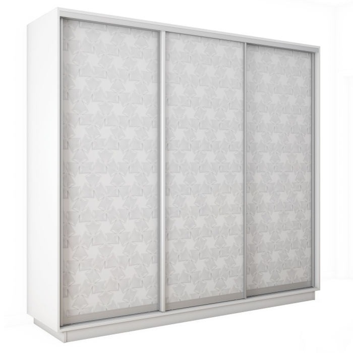 Шкафы-купе 3-х дверные, Шкаф-купе Экспресс 3-х дверный Фотопечать Калейдоскоп Стекла 210х45х240