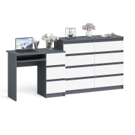 Компьютерные столы, Комод Мори МК1200 8-мь ящиков со столом компьютерным МС-6 правым