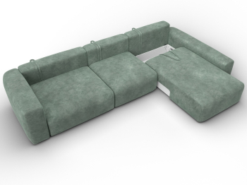 Диван угловой Лига-066 НПБ Лонг угол правый, велюр BRUT