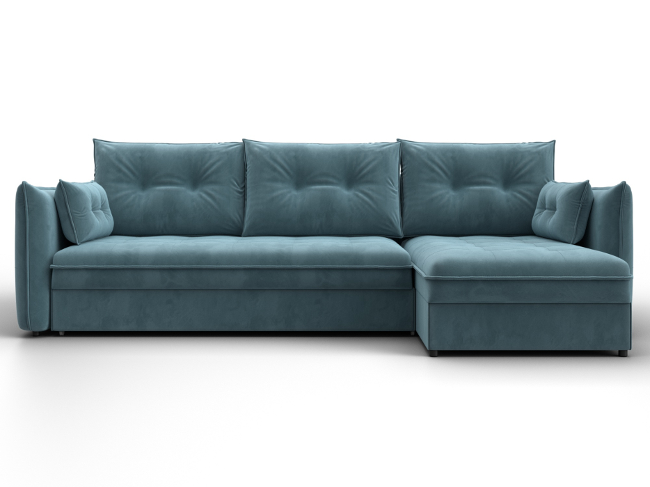 Диваны угловые в гостиную, Диван угловой Лига-100 НПБ угол универсальный, велюр SEVEN