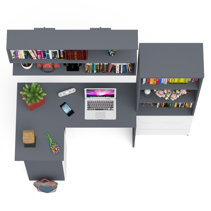 Домашние кабинеты, Уголок школьника Мори с угловым столом и полкой и стеллажом