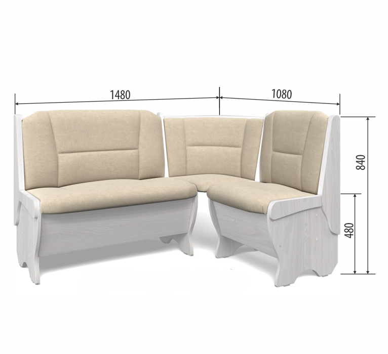 Кухонные уголки, Орхидея Скамья №5 Велюр