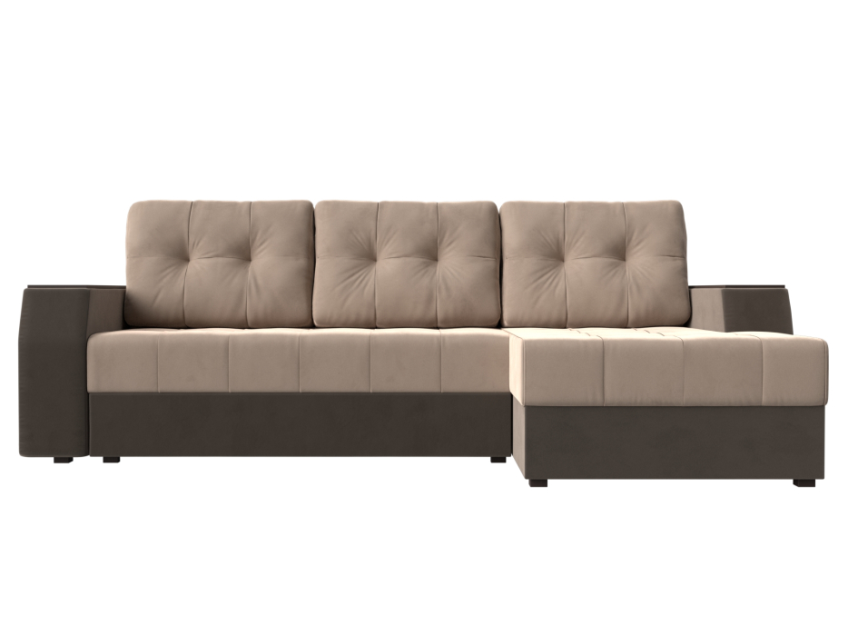 Диваны угловые в гостиную, Угловой диван Эмир БС правый угол, велюр