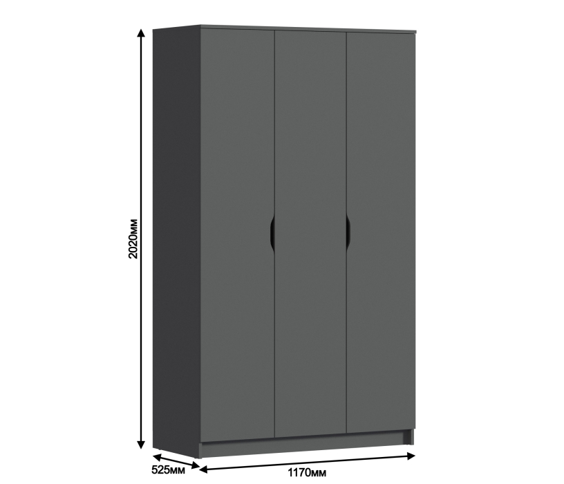 Спальные гарнитуры, Комплект Бруклин (шкаф и кровать 1800), Диамант серый