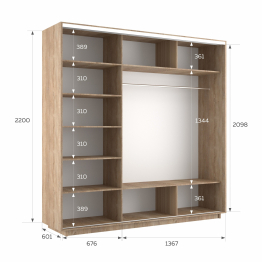 Шкаф-купе Экспресс 3-х дверный Фотопечать Калейдоскоп Стекла 210х60х220
