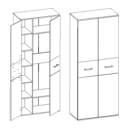 Шкаф двухдверный Город-2 ШК-2м