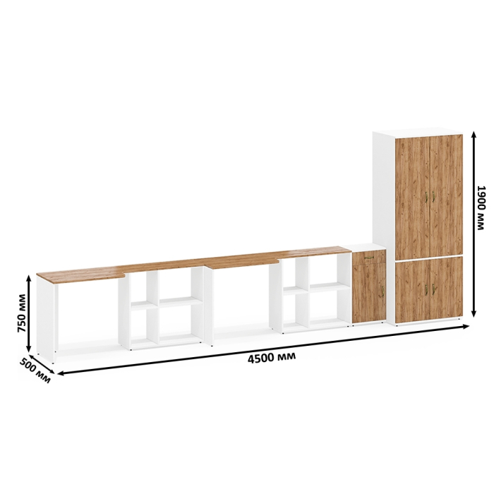 Домашние кабинеты, Корпусная мебель для домашнего кабинета для двоих Лидер-8 № 32