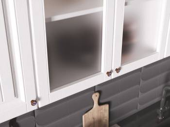 Кухонный гарнитур МДФ Хозяюшка, 1,8 м, акация белая, трюфель