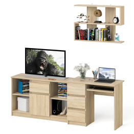 Тумба Мори МТВ1204.1 с компьютерным столом МС-6 левый и полкой 900