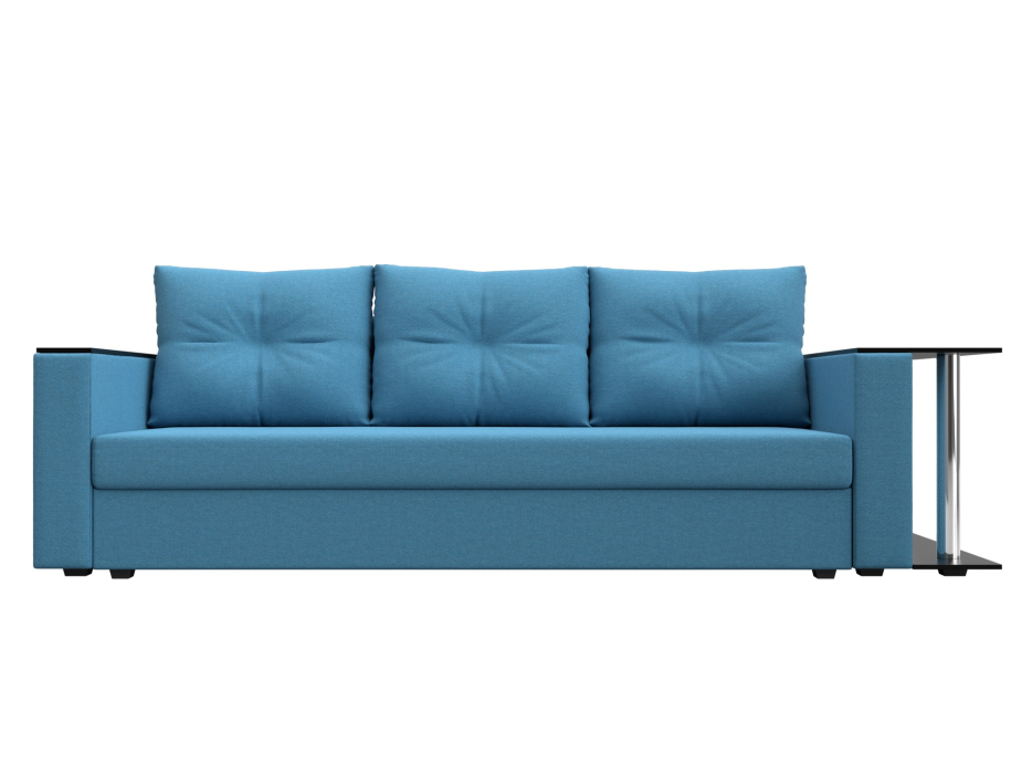 Диваны еврокнижки, Диван прямой Атланта со столом справа, рогожка Амур