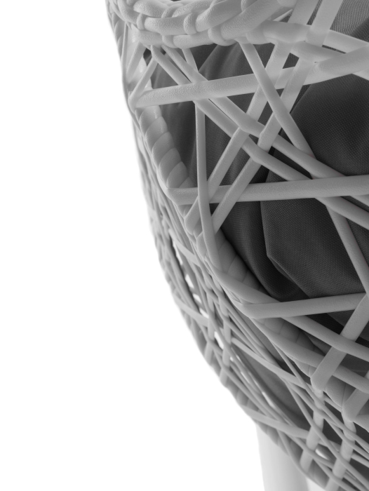 Подвесные кресла, Подвесное кресло ДЛЯ ДВОИХ ЛЮКС с ротангом белое