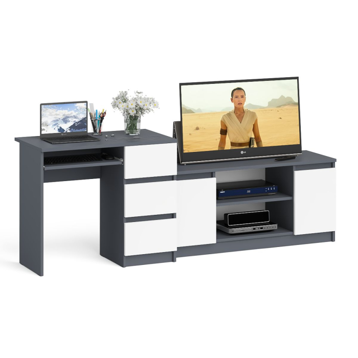 Домашние кабинеты, Стол компьютерный МС-6 с тумбой справа и с тумбой на 1200 Мори