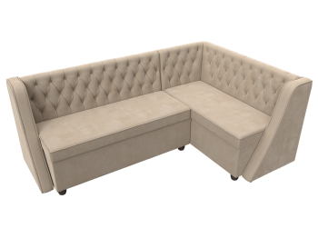 Кухонный угловой диван Лофт правый угол, велюр