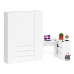 Стол компьютерный угловой с тумбой справа и шкаф 1600 Мори