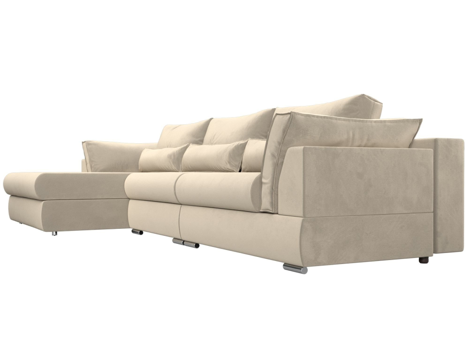 Диваны угловые в гостиную, Угловой диван Пекин Long угол левый, НПБ, микровельвет