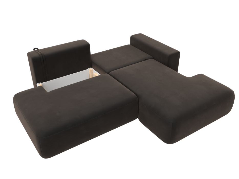 Диваны угловые в гостиную, Диван угловой Лига-036 Модерн правый угол, велюр