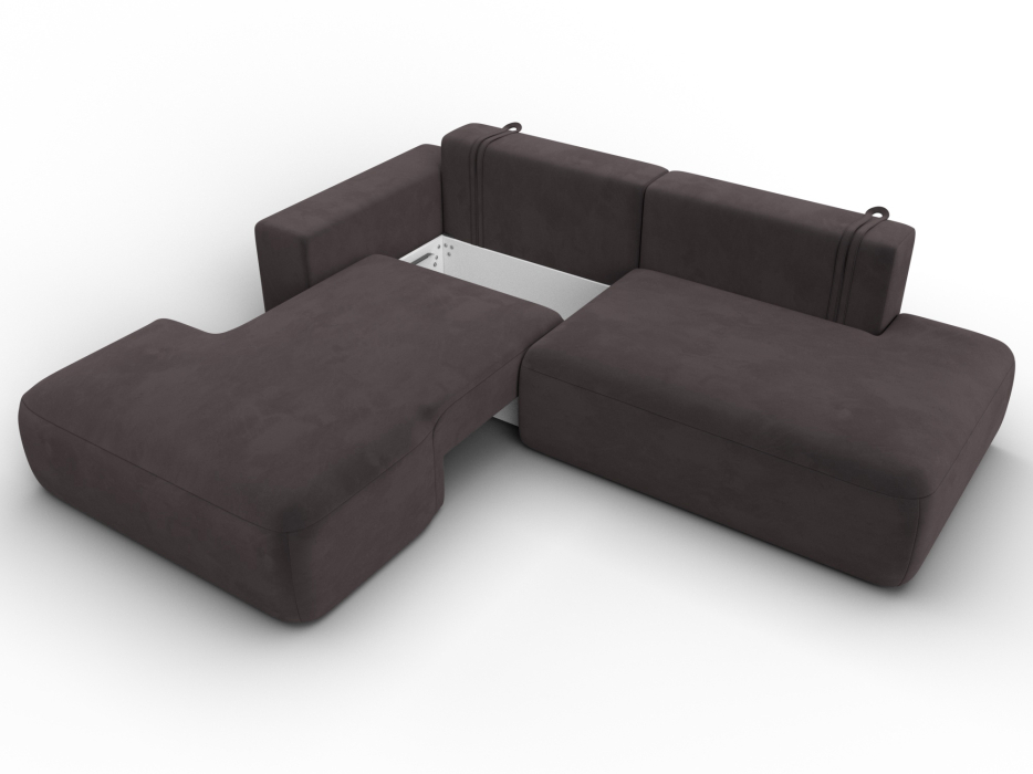 Диваны угловые в гостиную, Диван угловой Лига-036 НПБ Модерн левый угол, велюр