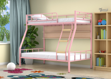 Для подростков, Двухъярусная кровать Радуга Розовый полка дуб молочный