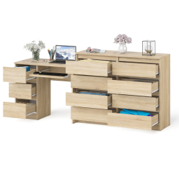 Комод Мори 1200-8 и стол компьютерный МС-6 3 ящика слева