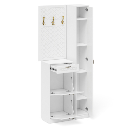 Тумба для обуви высокая с вешалкой и пеналом П-6 № 24 МДФ фрезеровка ромб