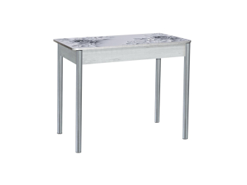 Нью йорк стол обеденный раздвижной фотопечать опора серебристый металлик