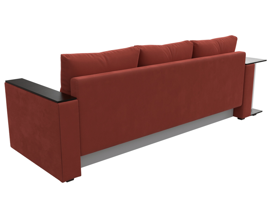 Диваны еврокнижки, Диван прямой Атланта со столом слева, микровельвет