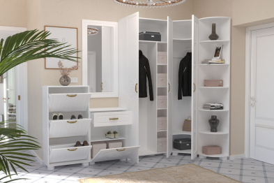 Шкаф угловой с зеркалом «Монблан» МБ-20К