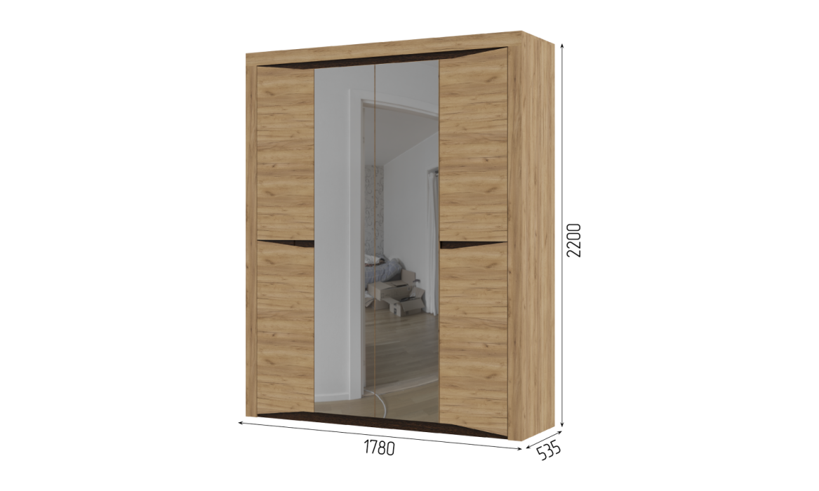 В спальню, Шкаф четырехстворчатый ШК 703 спальня Паола