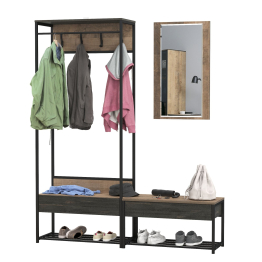 Прихожая 15.120 с зеркалом и тумбой для обуви с сиденьем Трувор