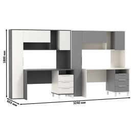 Компьютерные столы для домашнего офиса с тумбочками Комфорт 12.95N