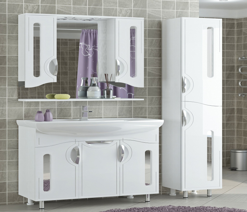 Тумбы с раковиной для ванны, Тумба с раковиной Francesca Avanti  Инфинити 80 белый (3 двери, ум. Балтика 80)