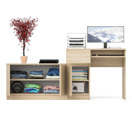 Компьютерный стол ящик и дверка Мори МС-1 левый с широкой тумбой 900