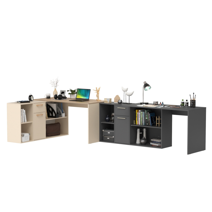 Прямые компьютерные столы, Два письменных стола-трансформера Лайт 03.245