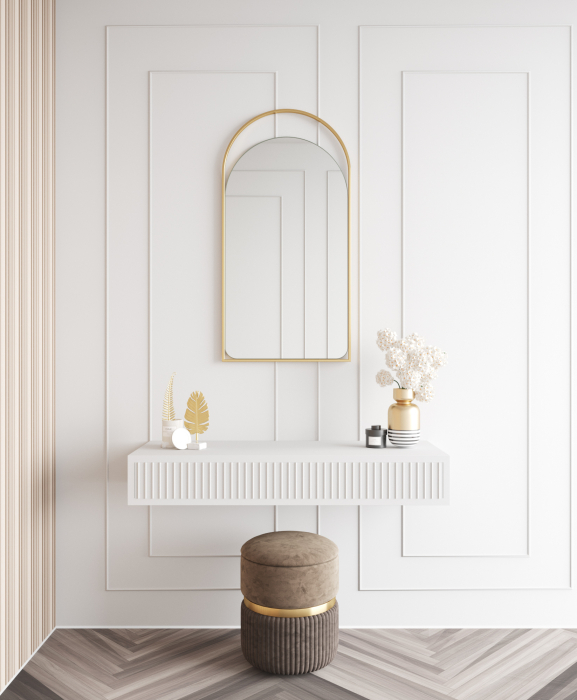 Зеркала в спальню, Дизайнерское настенное зеркало GENGLASS Arkelo в металлической раме