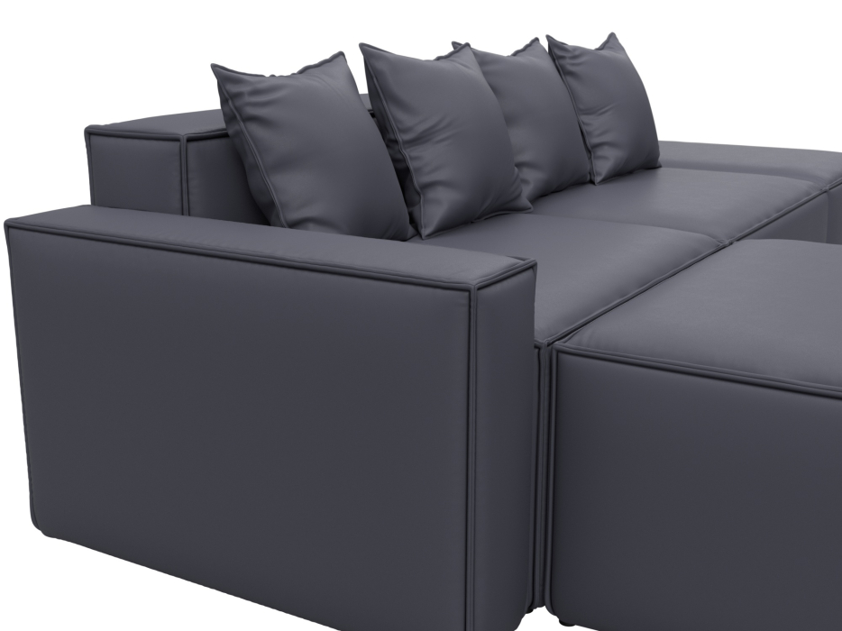 Диваны угловые в гостиную, Диван угловой модульный Лига-063 угол левый, экокожа GRIFON