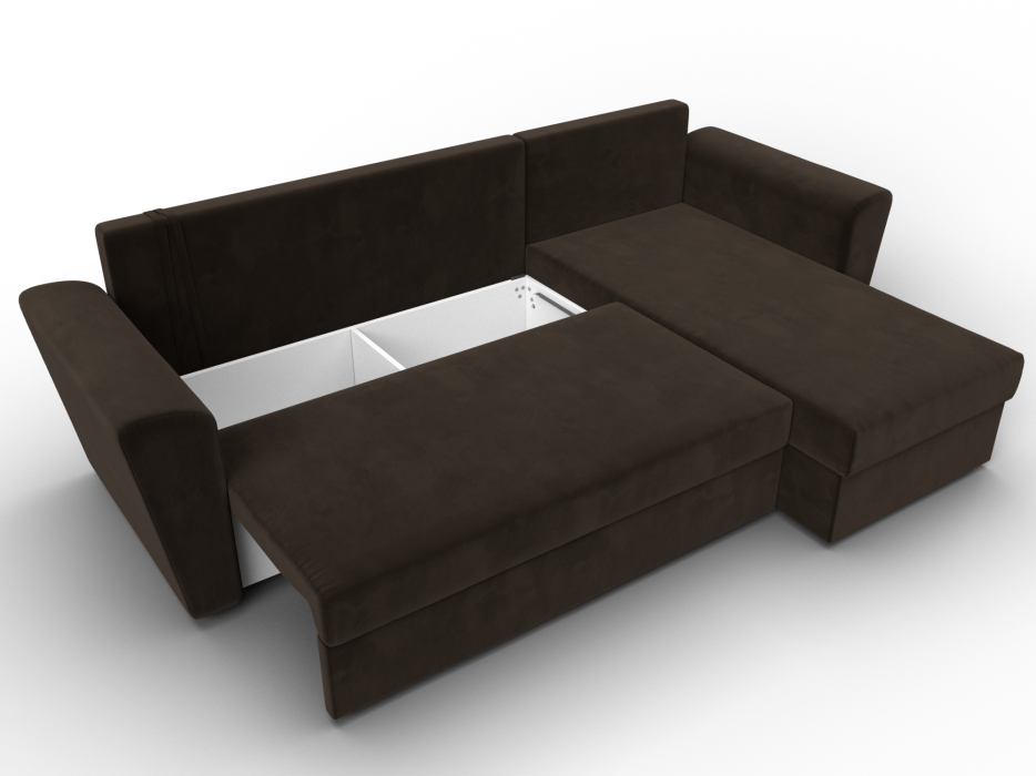 Диваны угловые в гостиную, Угловой диван Амстердам Лайт правый угол, микровельвет