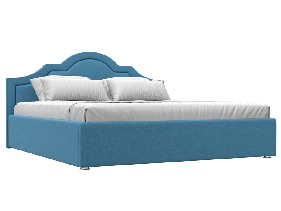 Мягкая кровать, Кровать интерьерная Афина 180, рогожка Амур