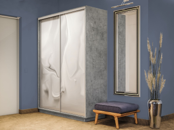 Шкаф-купе Экспресс 2-х дверный Фотопечать Шелк Стекла 140х60х240