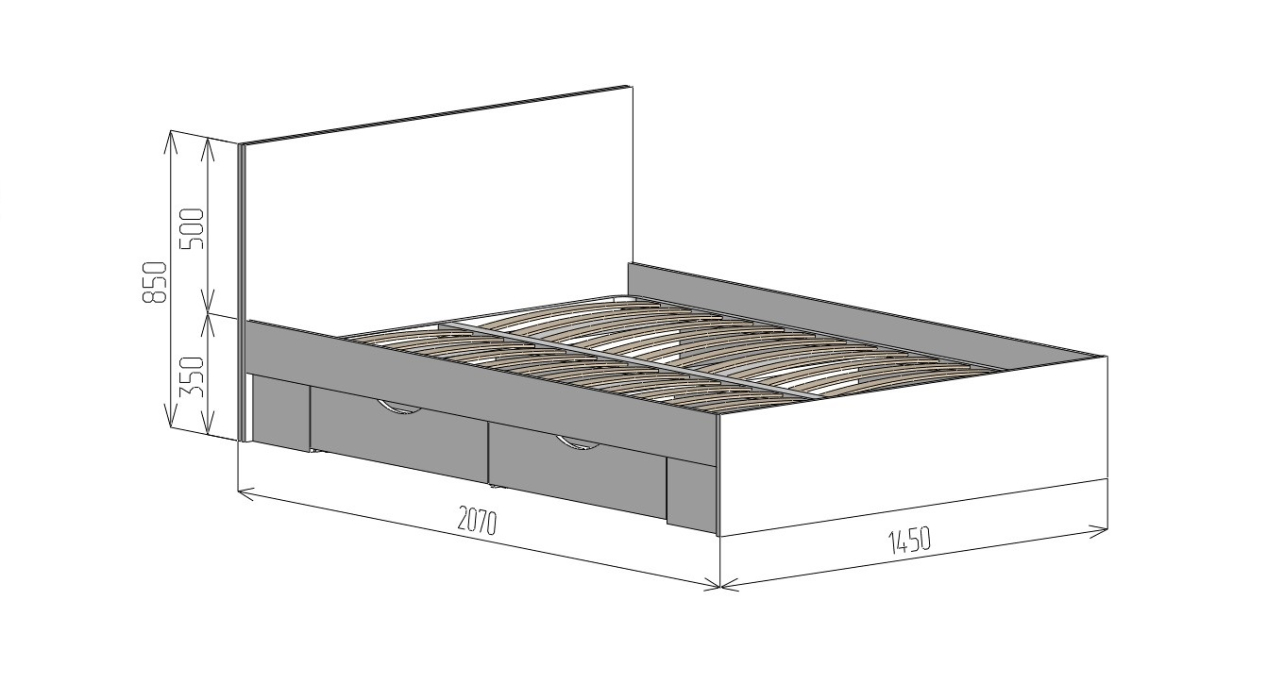 Кровати 140х200, Кровать Фреш с ящиками КРФР 3-Я-1400