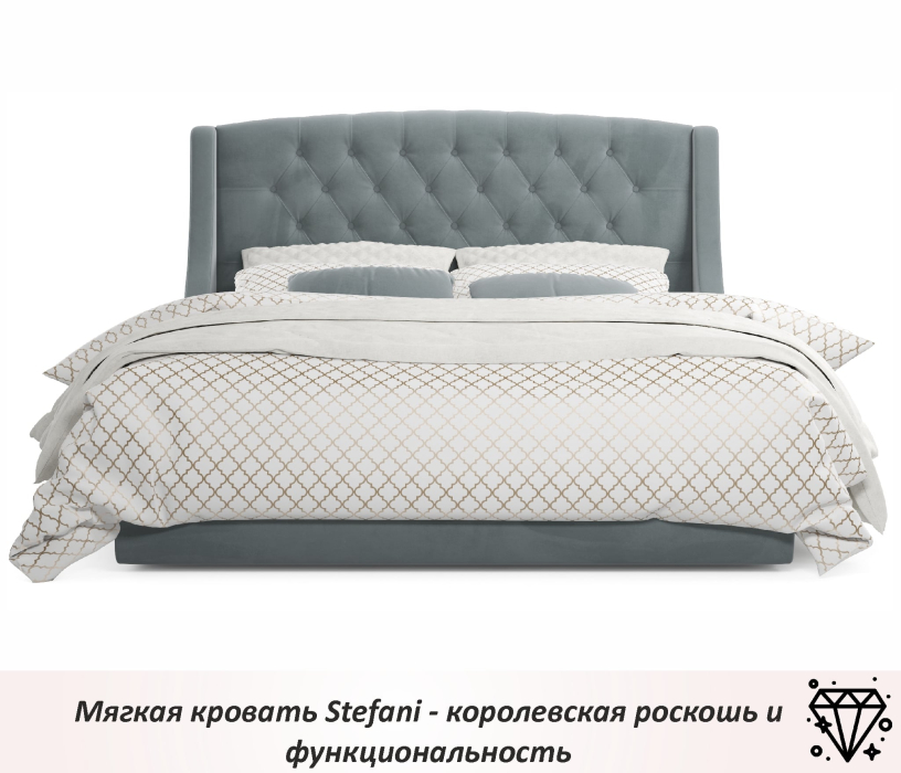 Двуспальные, Мягкая кровать Stefani 1600 с подъемным механизмом